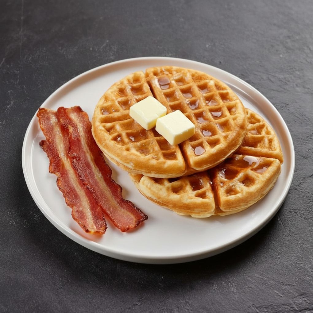 Waffle with Choice of Meat.